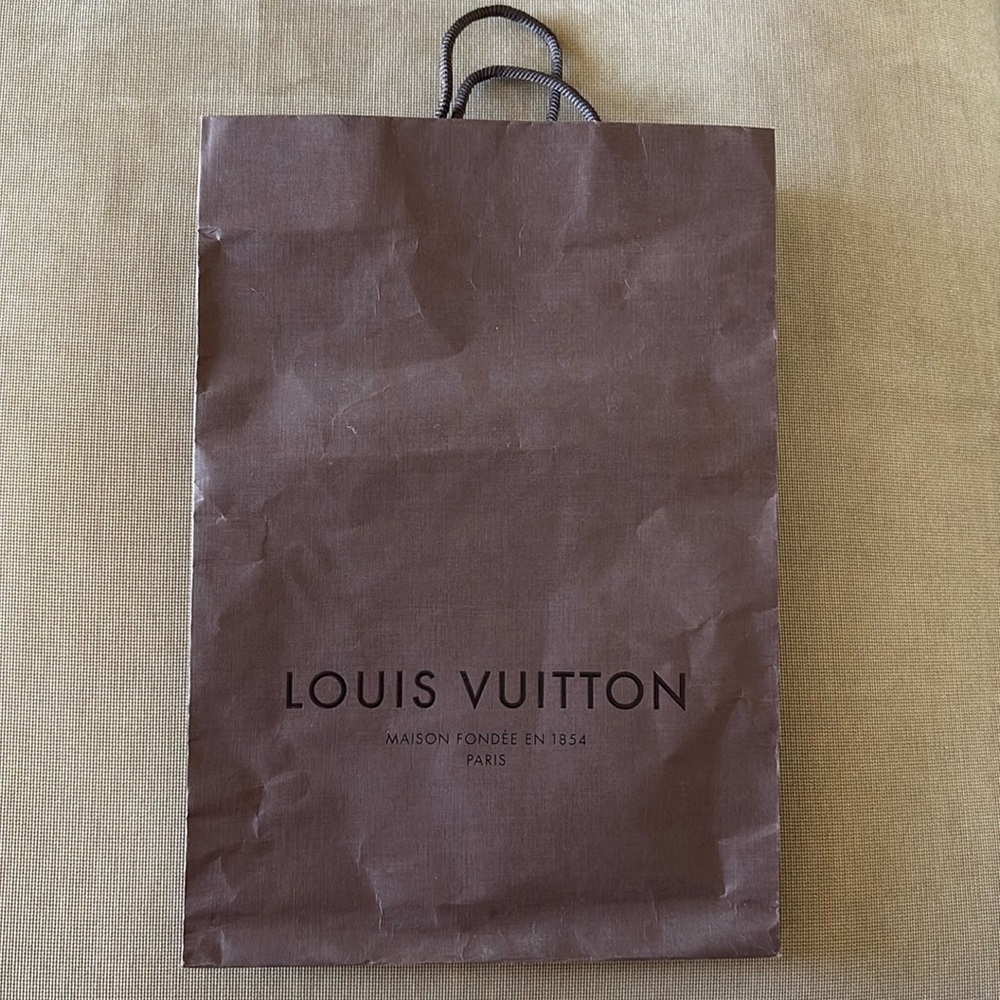 Loui Vuitton Brown Paper Shopping Bag Small